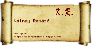Kálnay Renátó névjegykártya